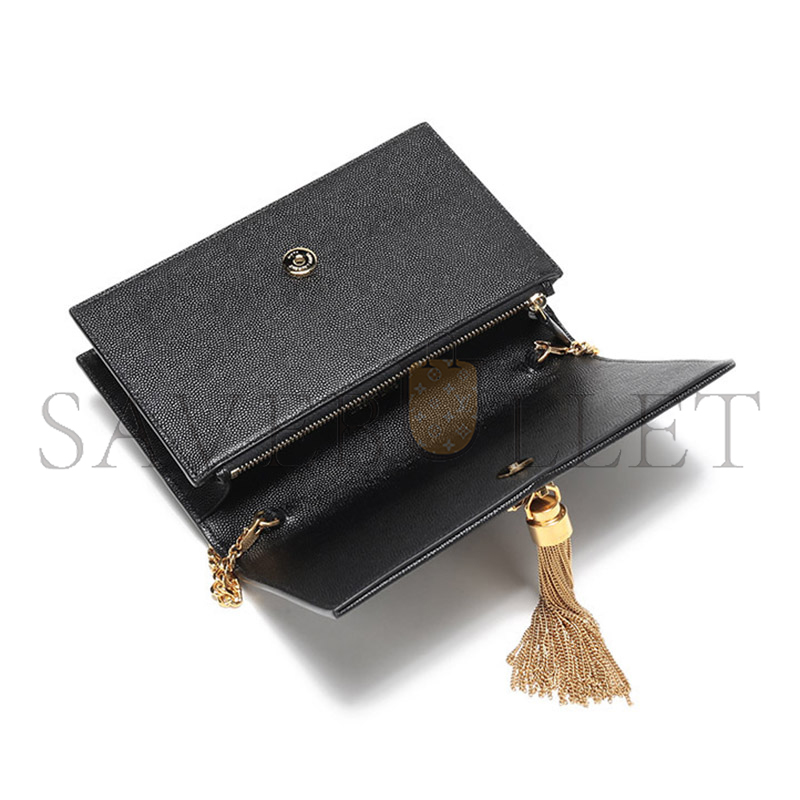 Y*L kate monogram tassel chain wallet in grain de poudre embossed leather 452159 (19*12.5*4cm)